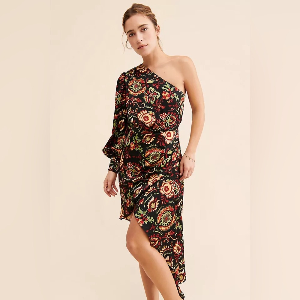 Floral One-Shoulder Party Dress